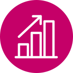 Icon mit einem steigendem Graph